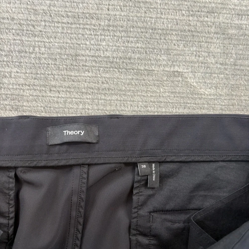 Theory Zaine SW Precision Pants Mens 38x31 Black Slim Fit Tech Stretch Trousers